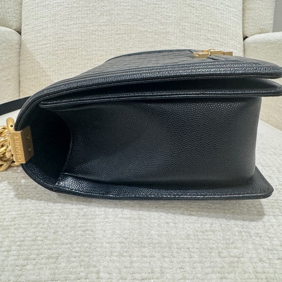 RECEIPT Chanel Le Boy Caviar Flap Black GHW Medium - Picture 13 of 14